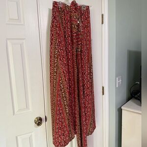 Nasty gal Red and Brown Patterned Skirt set